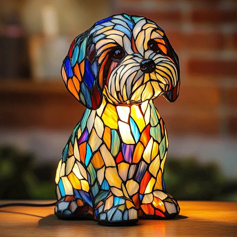 Mia Ottawa - Artistic Dog Figurine Lamp