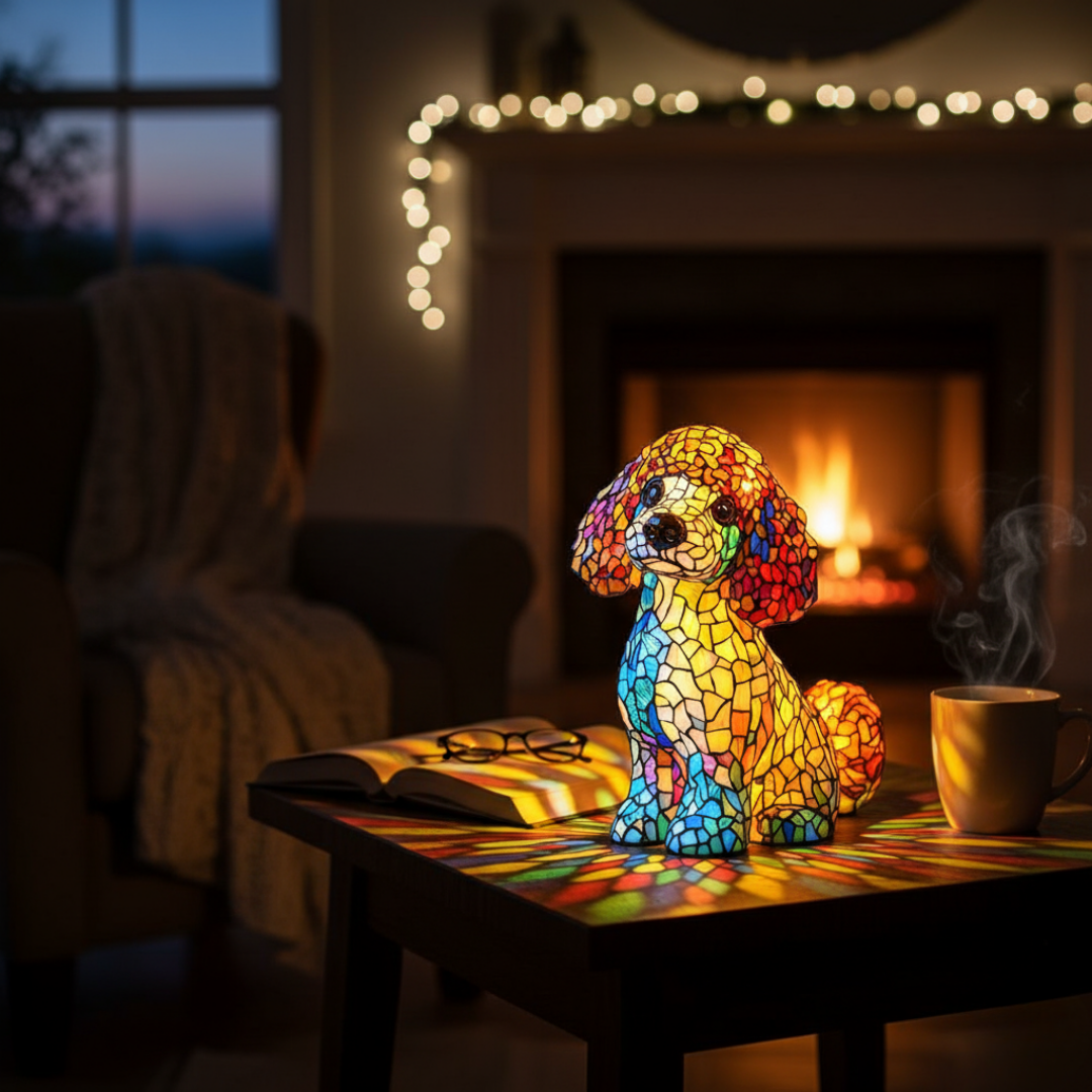 Mia Ottawa - Mosaic Poodle LED Lamp