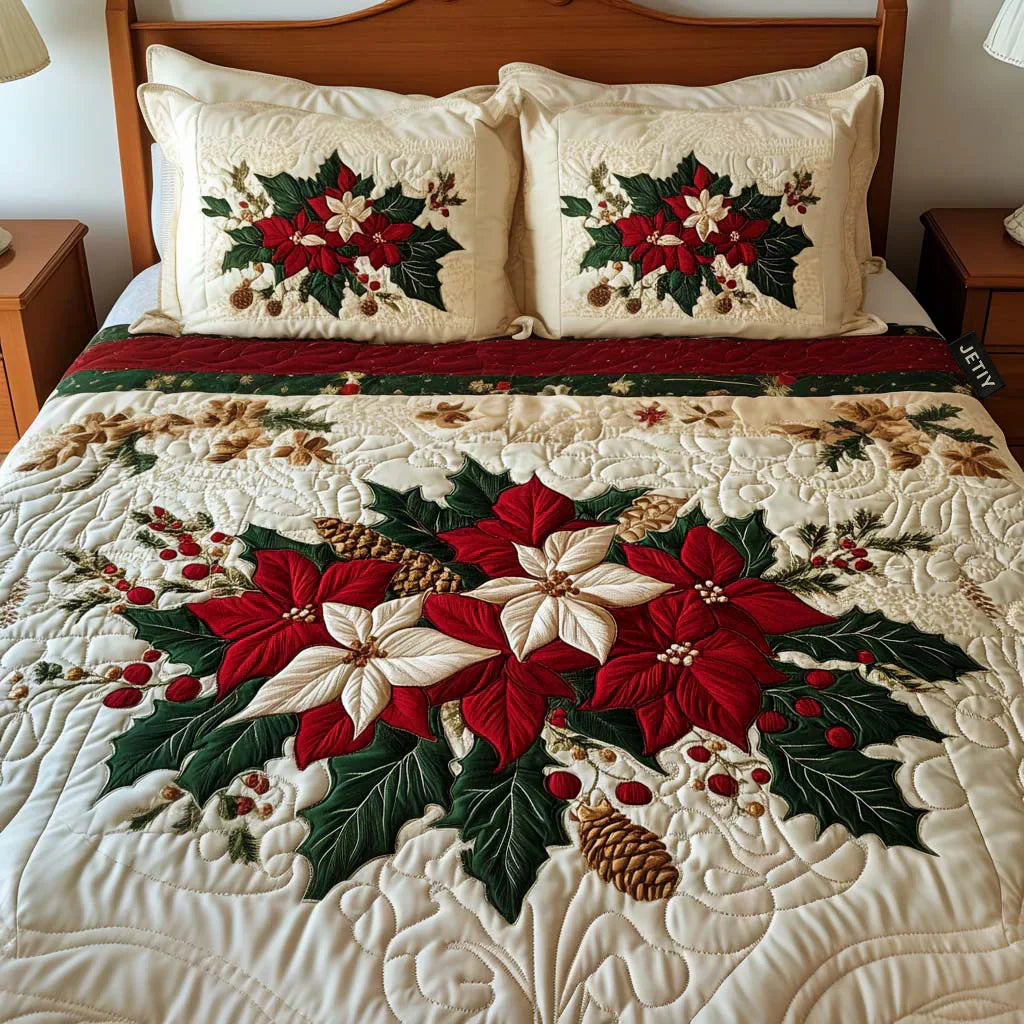 Mia Ottawa - Poinsettia Quilted Bedding Set