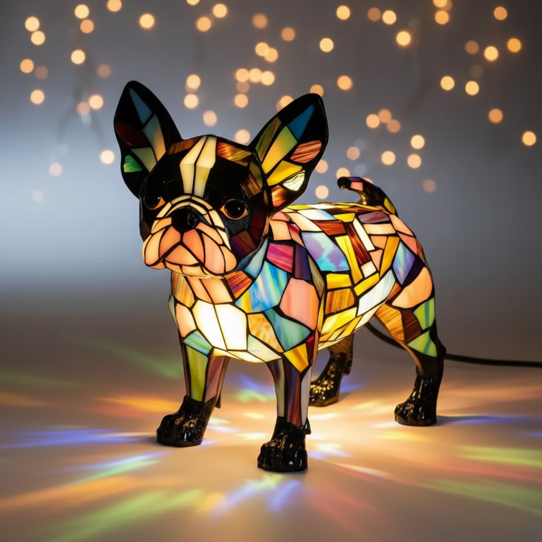 Mia Ottawa - Tiffany Inspired Bulldog Lamp