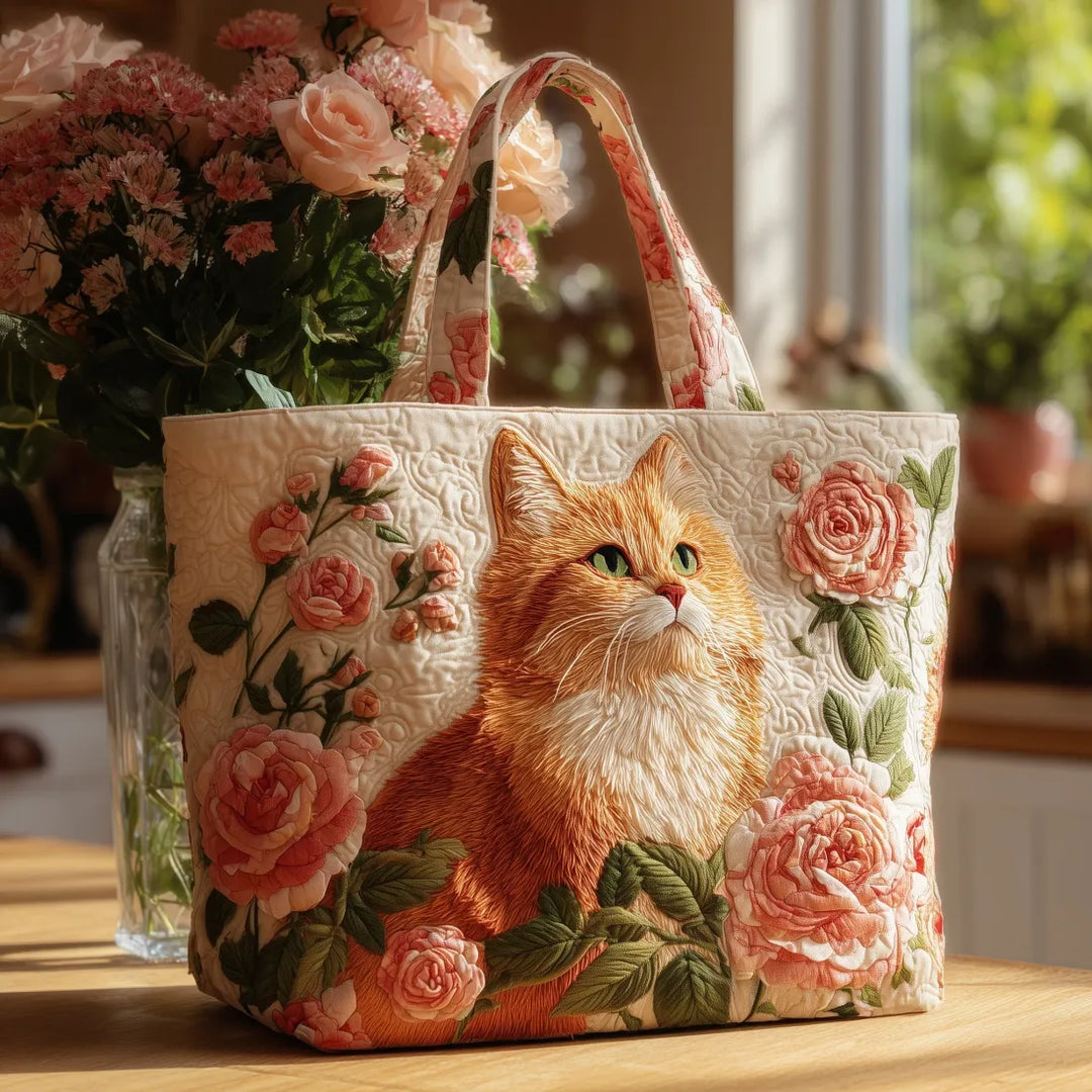 Mia Ottawa - Floral Cat Padded Tote Bag