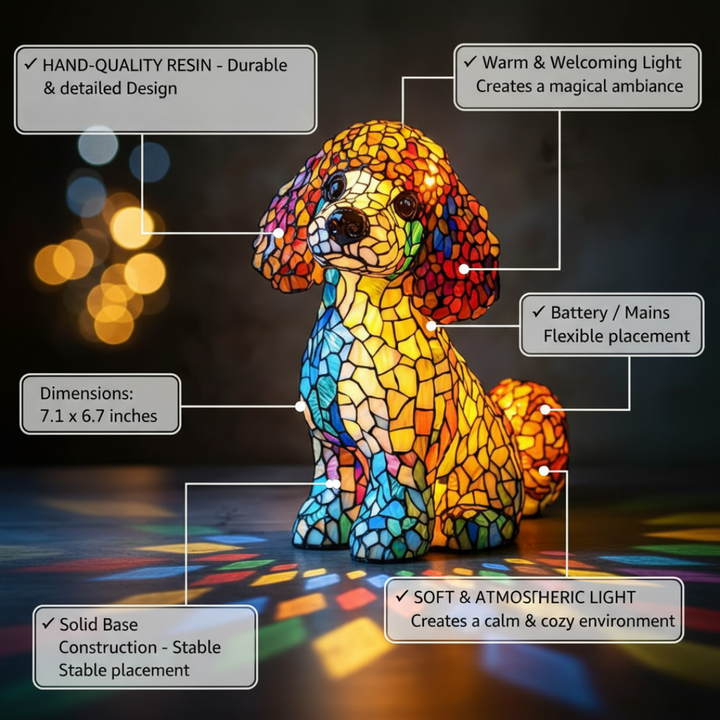 Mia Ottawa - Mosaic Poodle LED Lamp