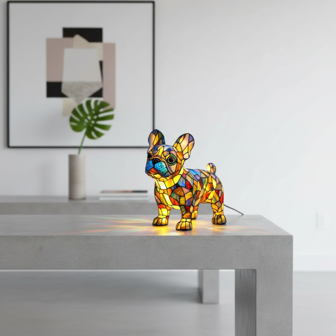 Mia Ottawa - Stained Glass Dog Lamp