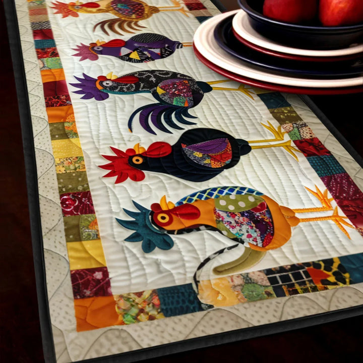 Mia Ottawa - Quilted Table Runner with Roosters
