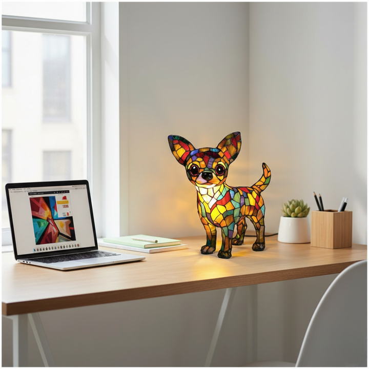 Mia Ottawa - Chihuahua Stained Glass Lamp