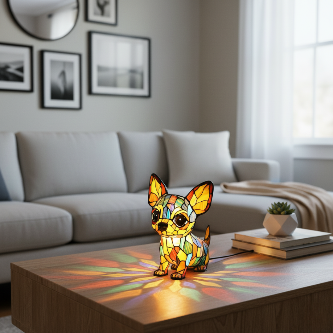 Mia Ottawa - Mosaic Chihuahua LED Lamp