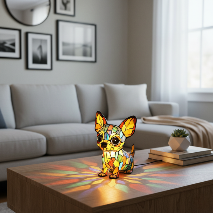 Mia Ottawa - Mosaic Chihuahua LED Lamp