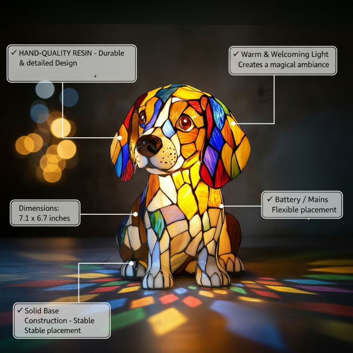 Mia Ottawa - Artistic Dog Figurine Lamp
