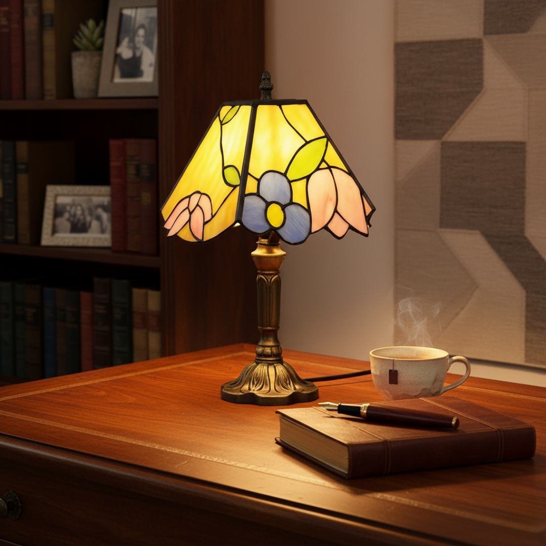 Mia Ottawa - Mediterranean Stained Glass Lamp