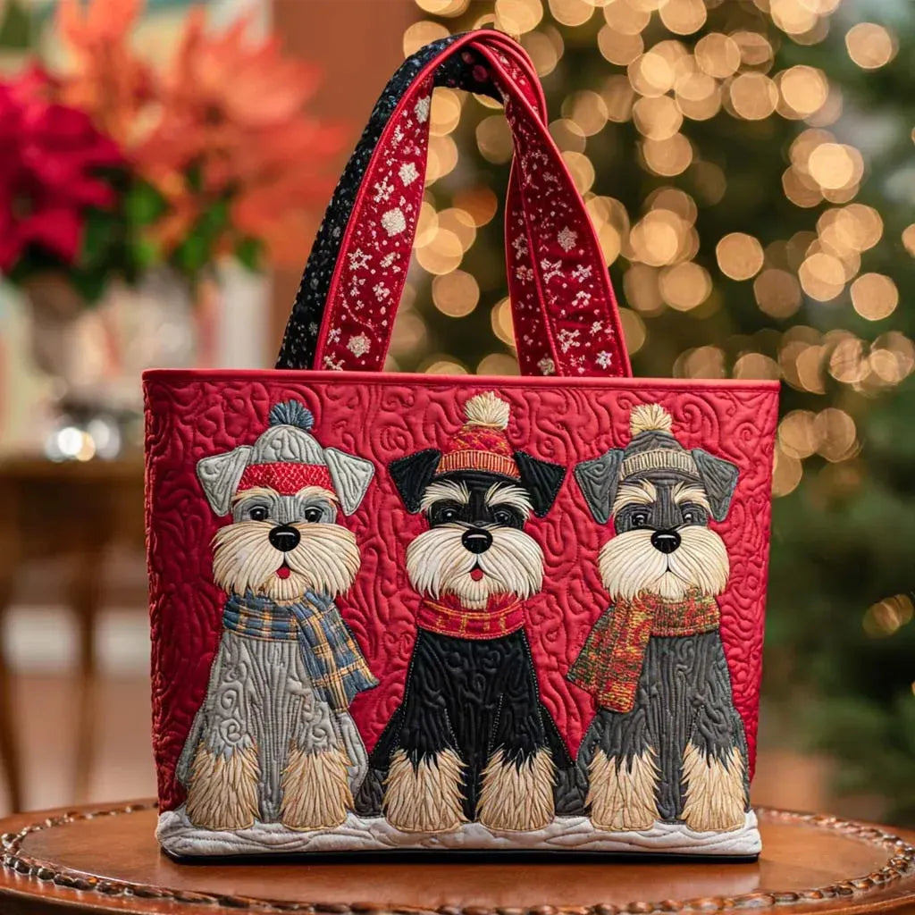 Mia Ottawa - Festive Schnauzer Tote Bag