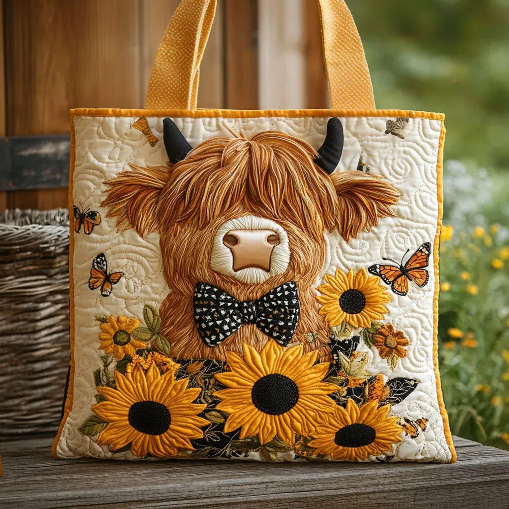 Mia Ottawa - Quilted Tote Bag with Sunflower Motif