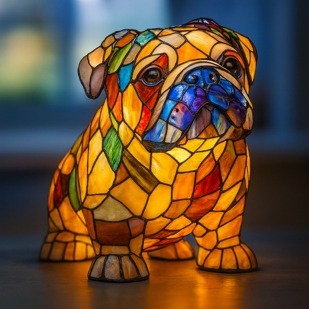 Mia Ottawa - Stained Glass Dog Lamp