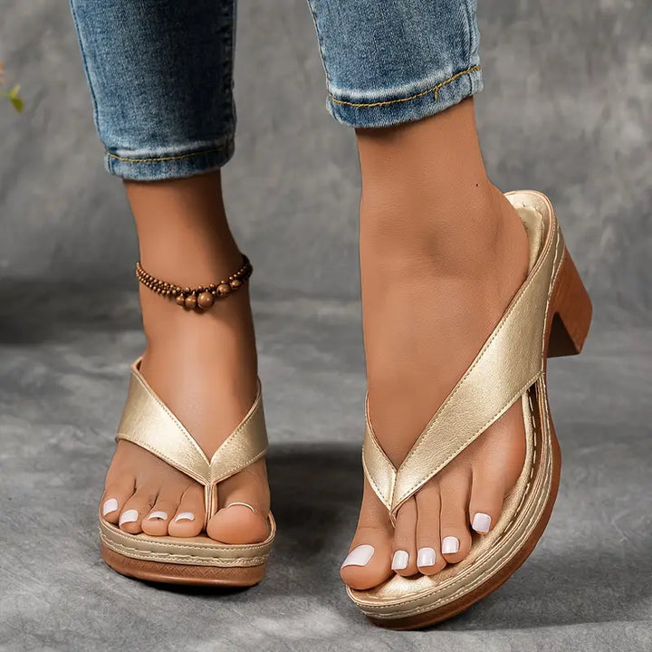 Amalfi Block-Heel Flip Sandal
