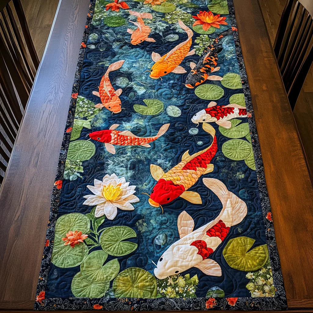 Mia Ottawa - Quilted Table Runner - Koi Pond Dream