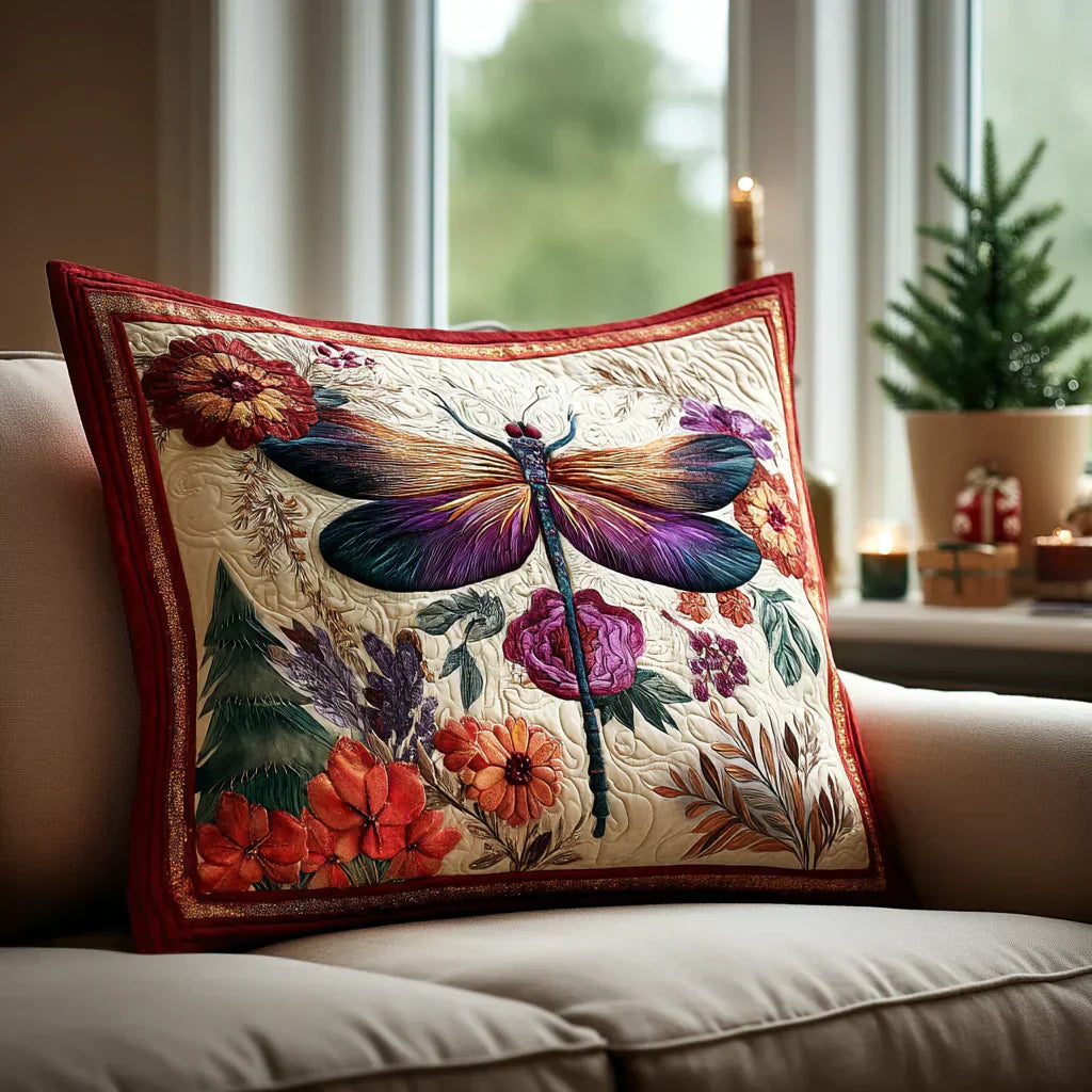 Mia Ottawa - Quilted Pillow Cover - Magical Dragonfly
