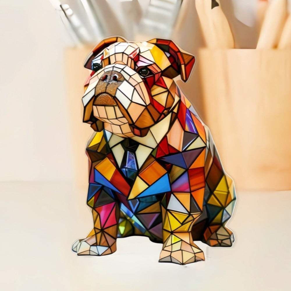 Mia Ottawa - Geometric Bulldog Figurine Lamp