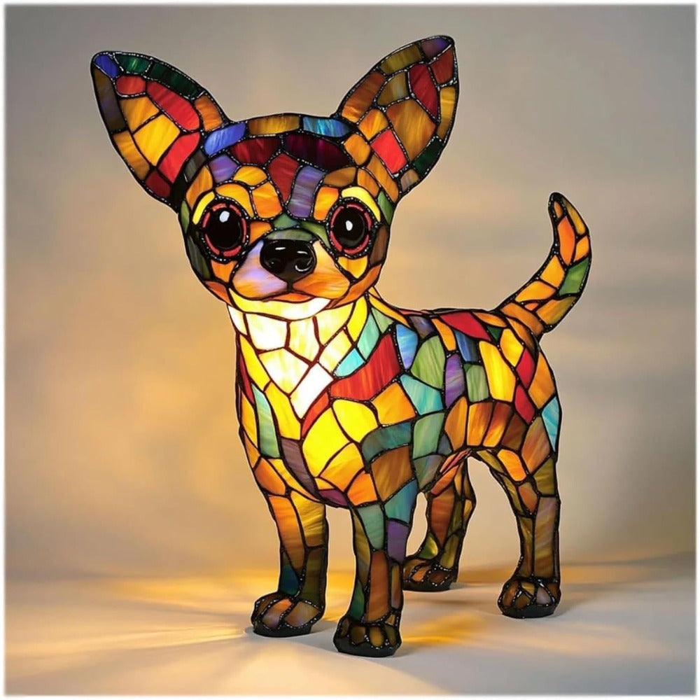 Mia Ottawa - Chihuahua Stained Glass Lamp