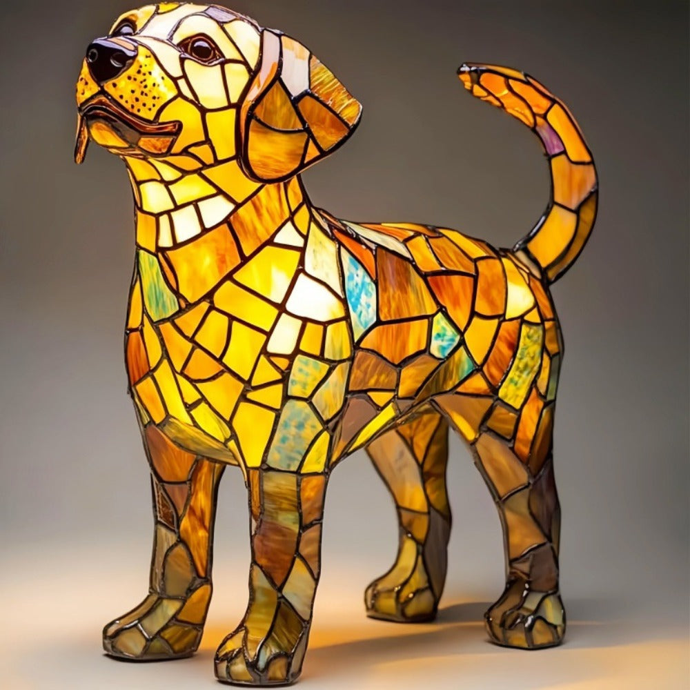 Mia Ottawa - Stained Glass Dog Lamp