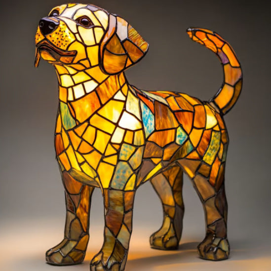 Mia Ottawa - Charming Mosaic Dog Lamp