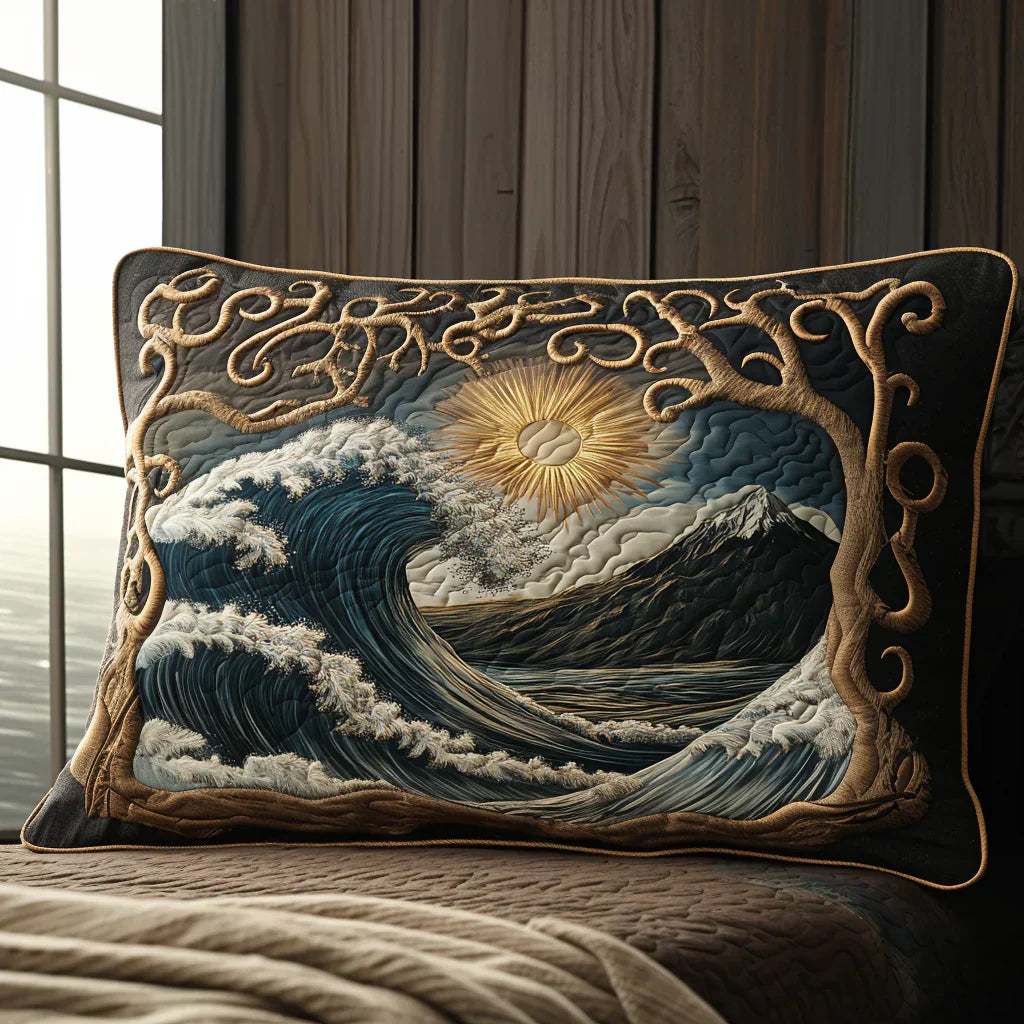 Mia Ottawa - Quilted Pillow Cover - Ocean Waves