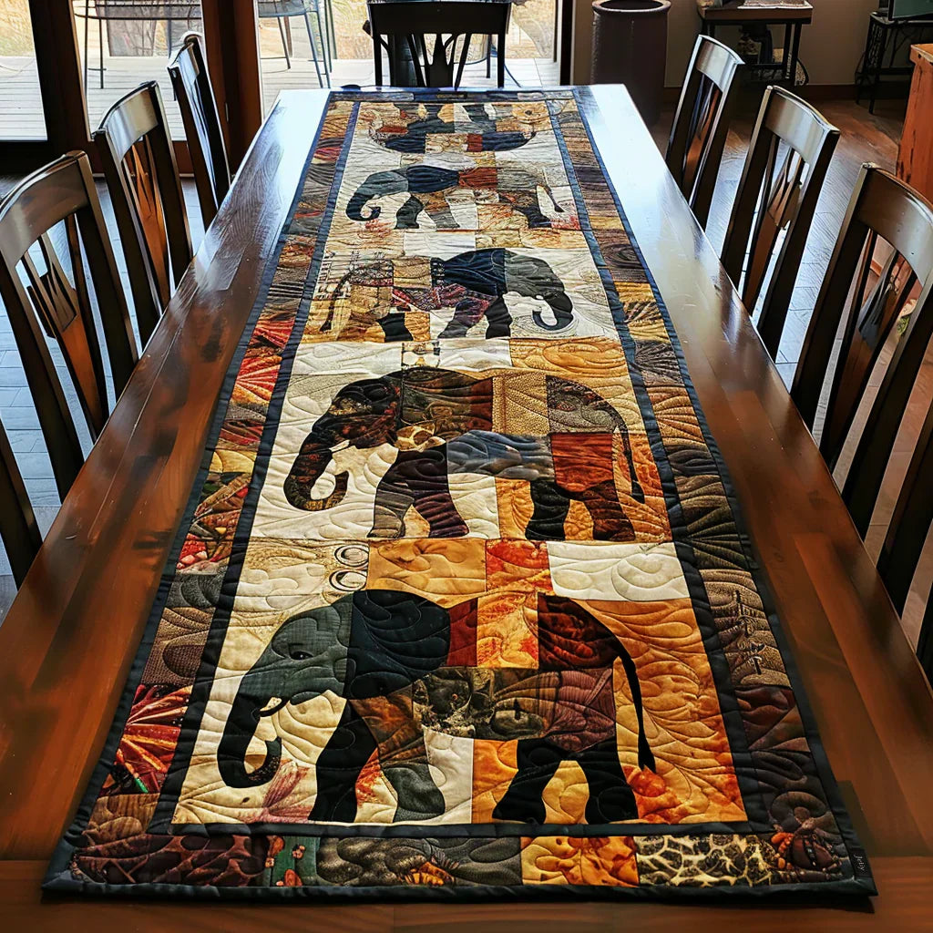 Mia Ottawa - Quilted Table Runner - Elephant March