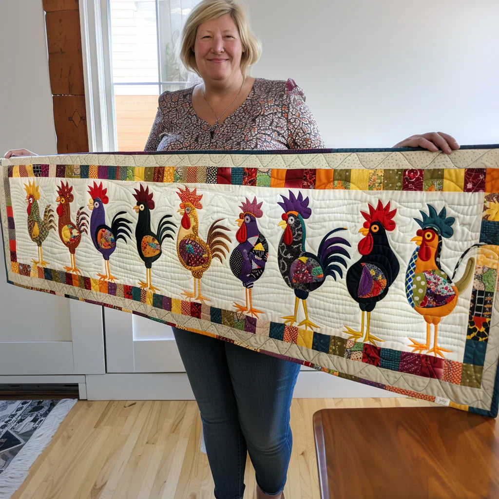 Mia Ottawa - Quilted Table Runner with Roosters