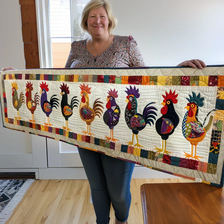 Mia Ottawa - Quilted Table Runner with Roosters