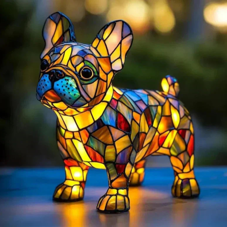 Mia Ottawa - Stained Glass Dog Lamp