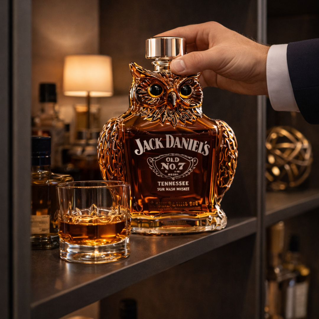 Mia Ottawa - Owl Design Whiskey Bottle
