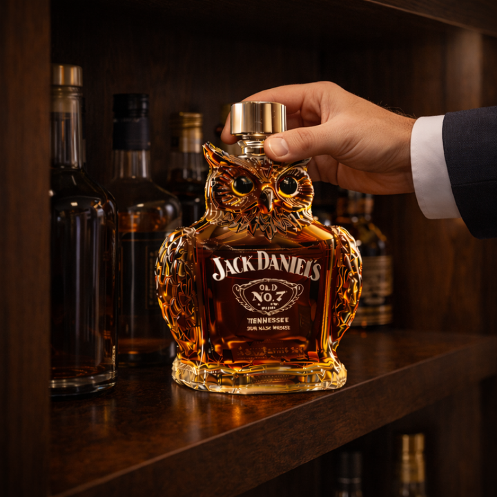 Mia Ottawa - Owl Design Whiskey Bottle