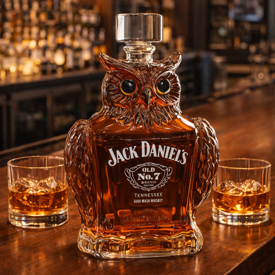 Mia Ottawa - Owl Design Whiskey Bottle