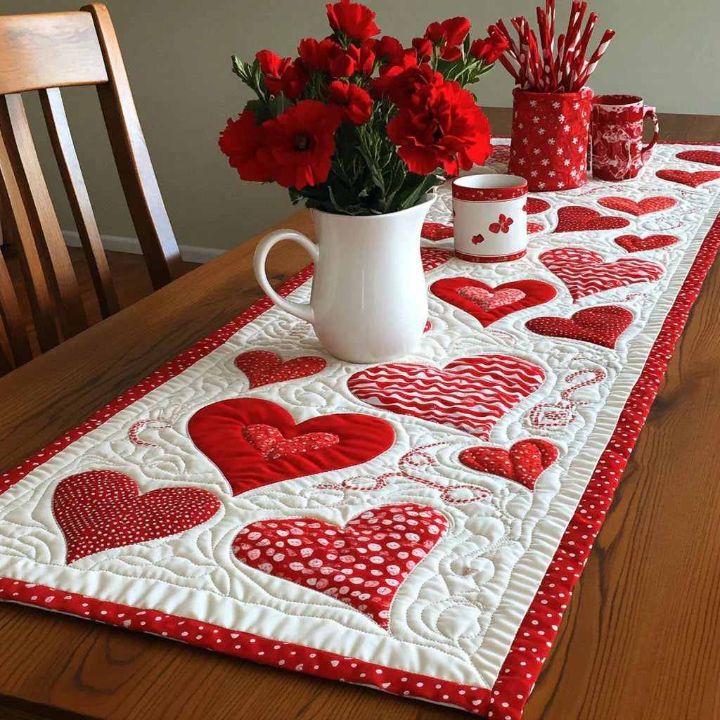 Mia Ottawa - Quilted Table Runner with Hearts
