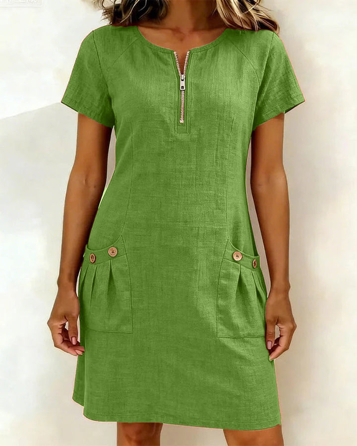 Manon Linen Zip Dress