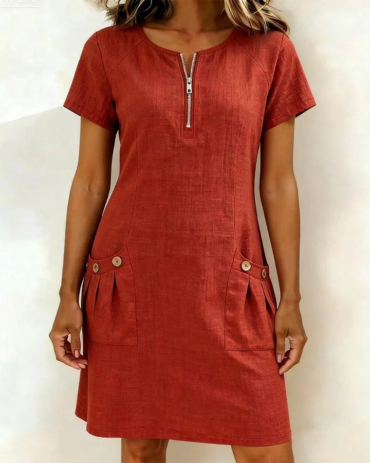 Manon Linen Zip Dress