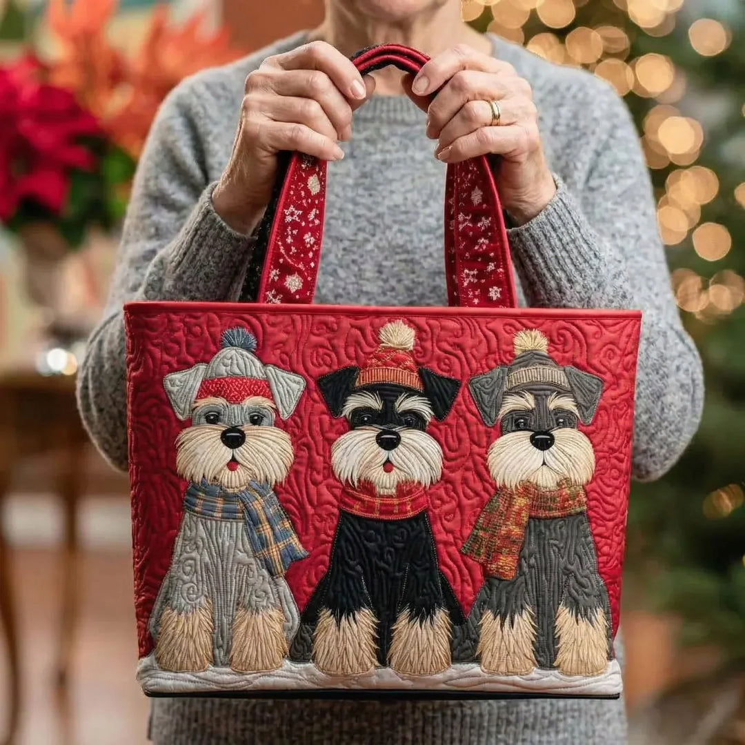 Mia Ottawa - Festive Schnauzer Tote Bag